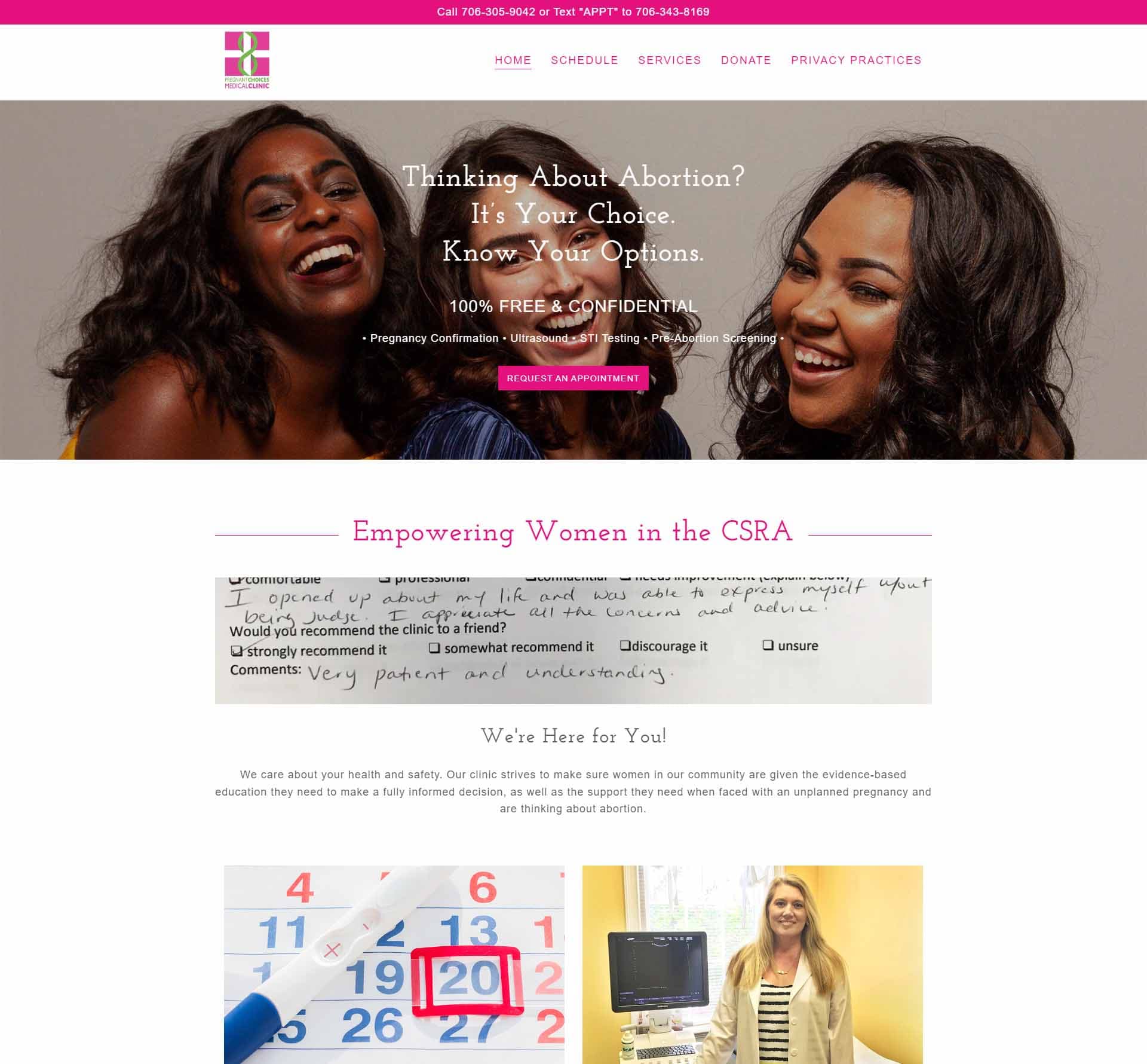 Therapy website design |Pregnant Choices